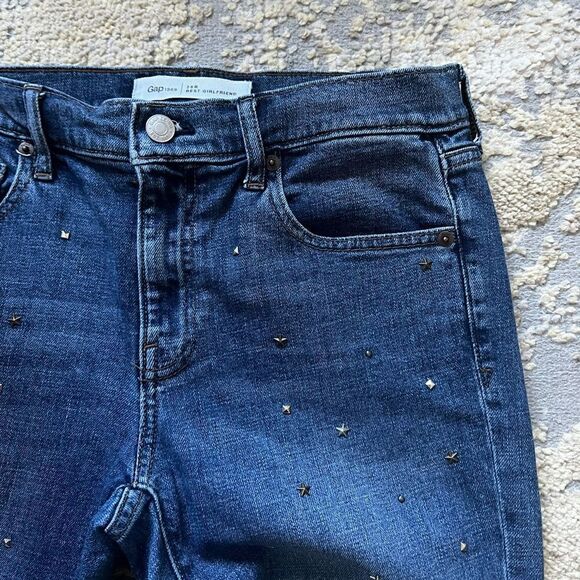 womens GAP best girlfriend high rise dark wash studied jeans - Picture 3 of 5